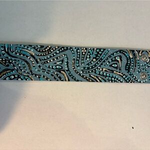 Hand painted one of a kind Stylish Black and Blue Patterned Women's Bracelet